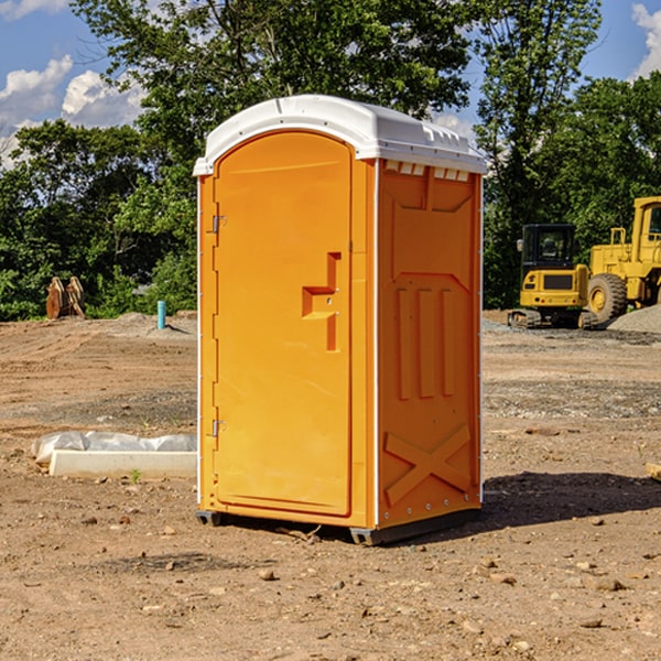 how often are the portable toilets cleaned and serviced during a rental period in Rush Creek